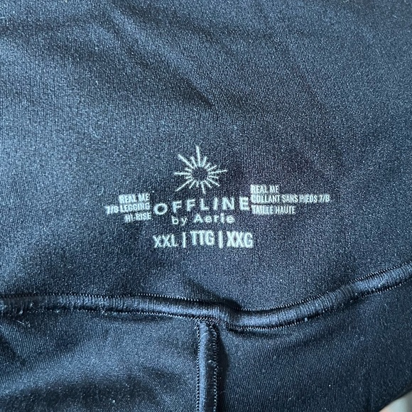 Offline by Aerie Real Me 7/8 High Rise Leggings Black Athletic Wear - Picture 4 of 4